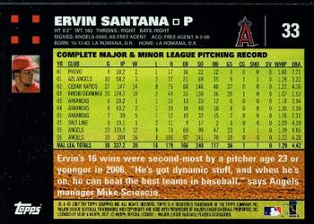 2007 Topps #33 Ervin Santana Back