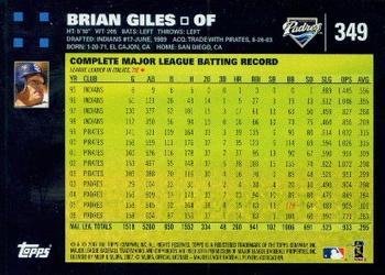 2007 Topps #349 Brian Giles Back
