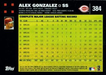 2007 Topps #384 Alex Gonzalez Back