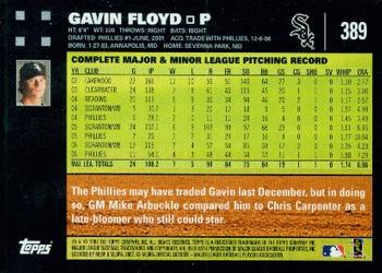2007 Topps #389 Gavin Floyd Back