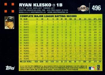 2007 Topps #496 Ryan Klesko Back