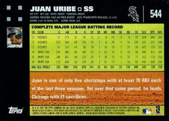 2007 Topps #544 Juan Uribe Back
