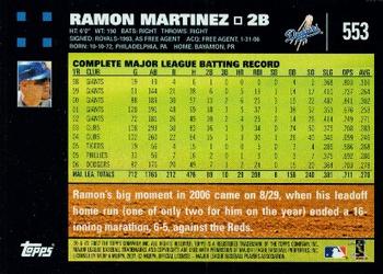 2007 Topps #553 Ramon Martinez Back