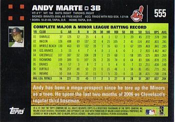 2007 Topps #555 Andy Marte Back