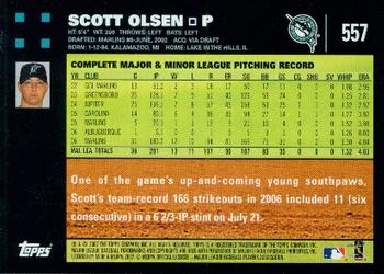 2007 Topps #557 Scott Olsen Back
