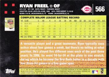 2007 Topps #566 Ryan Freel Back