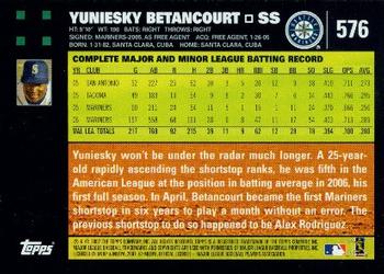 2007 Topps #576 Yuniesky Betancourt Back