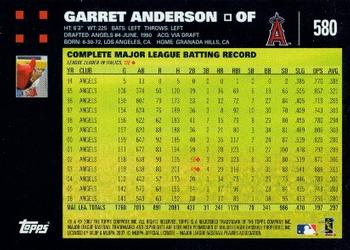 2007 Topps #580 Garret Anderson Back