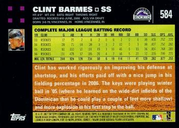 2007 Topps #584 Clint Barmes Back