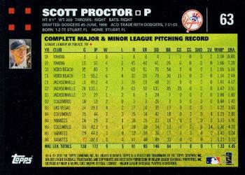 2007 Topps #63 Scott Proctor Back