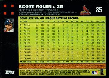 2007 Topps #85 Scott Rolen Back