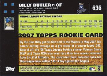 2007 Topps #636 Billy Butler Back