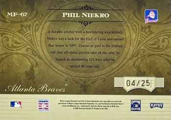 2005 Playoff Absolute Memorabilia - Marks of Fame Spectrum #MF-67 Phil Niekro Back