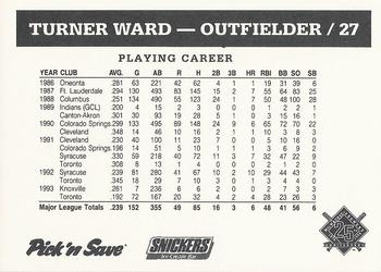 1994 Milwaukee Brewers Police - Waukesha Co. Sheriff's Office Pick N Save #NNO Turner Ward Back