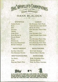 2007 Topps Allen & Ginter #11 Hank Blalock Back