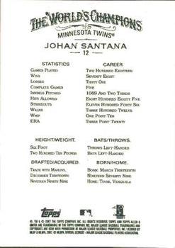 2007 Topps Allen & Ginter #12 Johan Santana Back