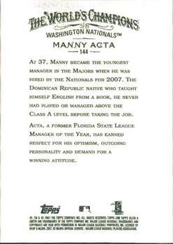 2007 Topps Allen & Ginter #144 Manny Acta Back