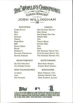 2007 Topps Allen & Ginter #188 Josh Willingham Back