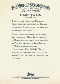 2007 Topps Allen & Ginter #108 Mark Twain Back