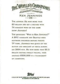 2007 Topps Allen & Ginter #319 Ken Jennings Back
