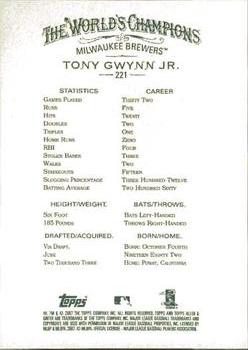 2007 Topps Allen & Ginter #221 Tony Gwynn Jr. Back