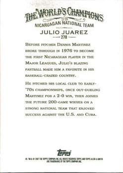 2007 Topps Allen & Ginter #278 Julio Juarez Back