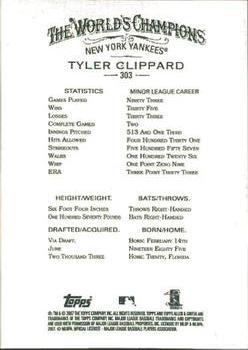 2007 Topps Allen & Ginter #303 Tyler Clippard Back