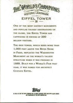 2007 Topps Allen & Ginter #30 Eiffel Tower Back