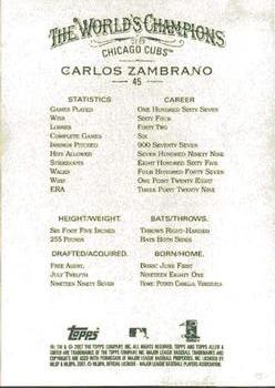 2007 Topps Allen & Ginter #45 Carlos Zambrano Back