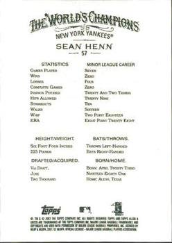 2007 Topps Allen & Ginter #57 Sean Henn Back