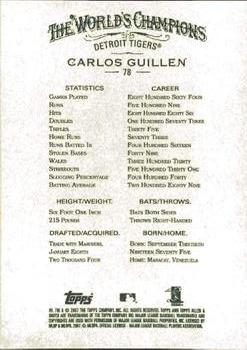 2007 Topps Allen & Ginter #78 Carlos Guillen Back