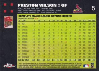 2007 Topps Chrome #5 Preston Wilson Back