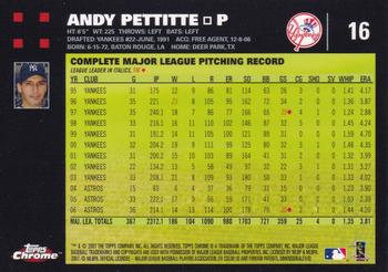 2007 Topps Chrome #16 Andy Pettitte Back