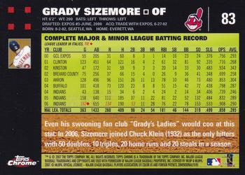 2007 Topps Chrome #83 Grady Sizemore Back