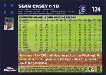 2007 Topps Chrome #134 Sean Casey Back