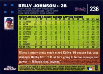 2007 Topps Chrome #236 Kelly Johnson Back