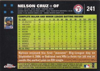 2007 Topps Chrome #241 Nelson Cruz Back