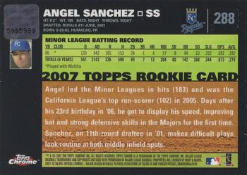 2007 Topps Chrome #288 Angel Sanchez Back