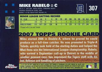 2007 Topps Chrome #307 Mike Rabelo Back