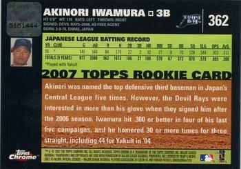 2007 Topps Chrome #362 Akinori Iwamura Back