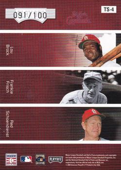 2005 Playoff Absolute Memorabilia - Team Six #TS-4 Red Schoendienst / Stan Musial / Marty Marion / Bob Gibson / Frank Frisch / Lou Brock Back