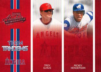 2005 Playoff Absolute Memorabilia - Team Tandems #TT-38 Troy Glaus / Rickey Henderson Front