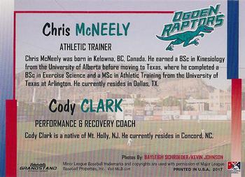 2017 Grandstand Ogden Raptors #NNO Chris McNeely / Cody Clark Back