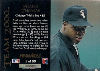 1992 Pinnacle - Team 2000 #3 Frank Thomas Back