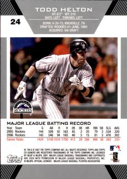 2007 Topps Co-Signers #24 Todd Helton Back