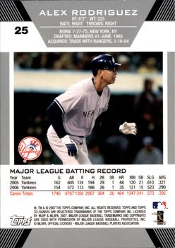 2007 Topps Co-Signers #25 Alex Rodriguez Back