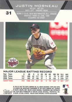 2007 Topps Co-Signers #31 Justin Morneau Back