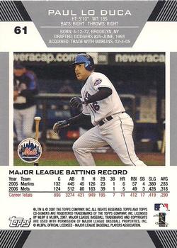 2007 Topps Co-Signers #61 Paul Lo Duca Back