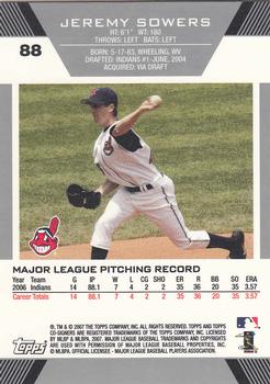 2007 Topps Co-Signers #88 Jeremy Sowers Back