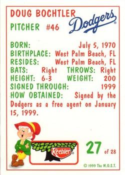 1999 Keebler Los Angeles Dodgers #27 Doug Bochtler Back